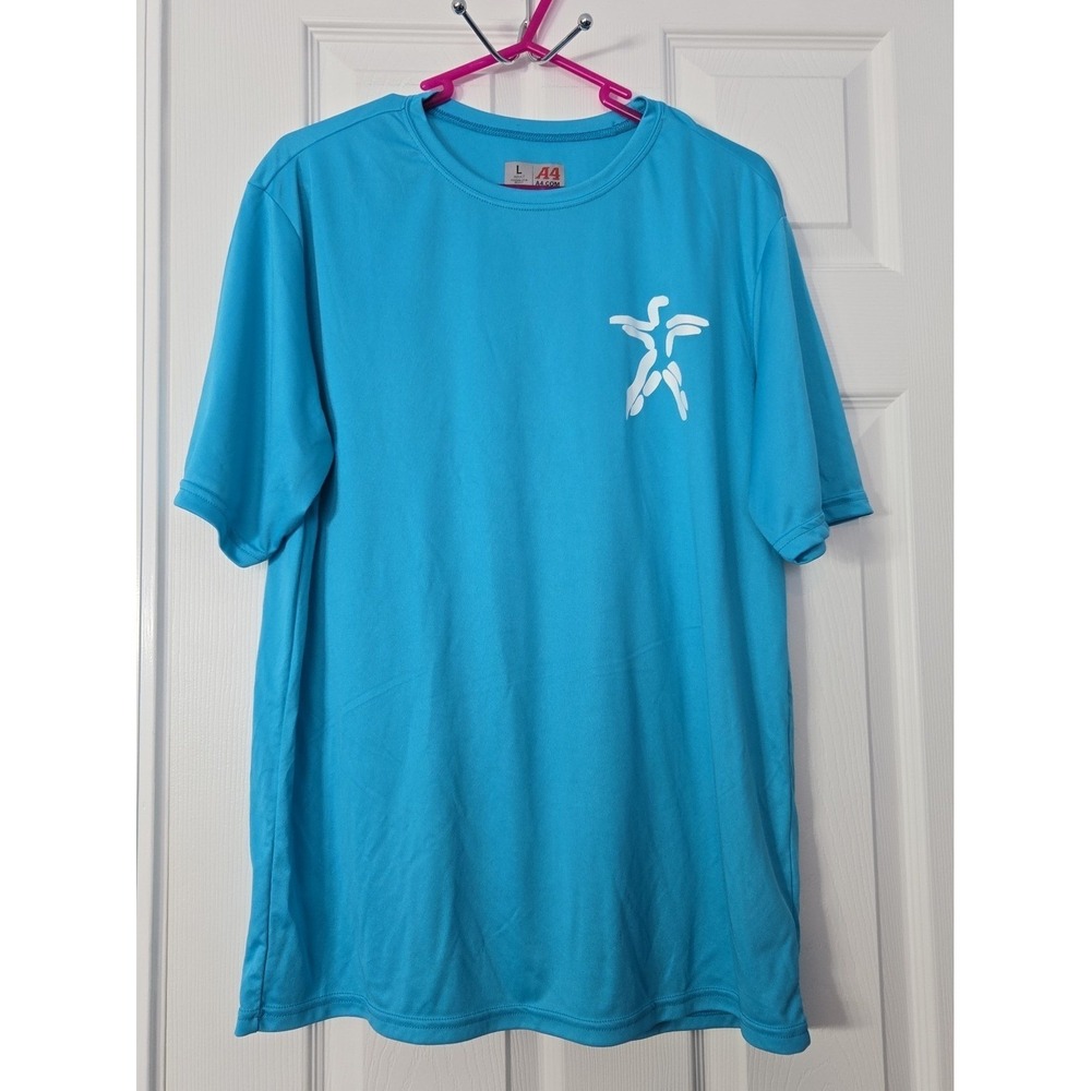 A4 Unisex Shirt Size‎ Large Blue with White writing